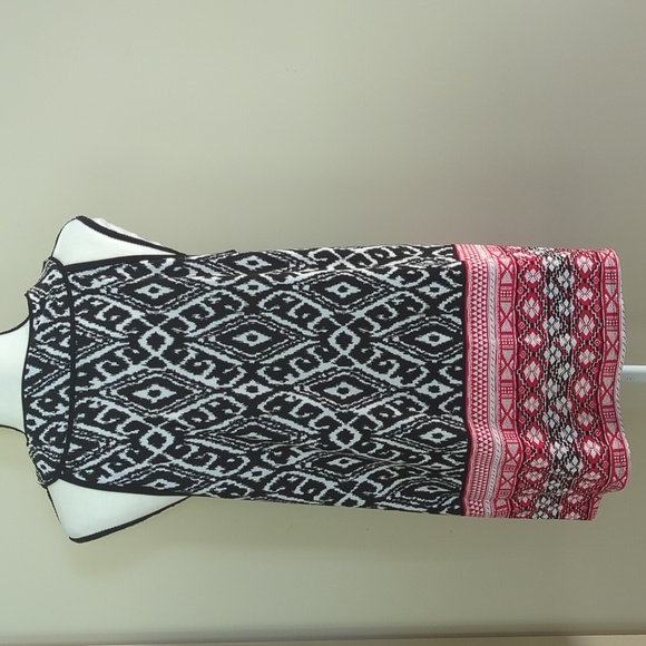 Apt.9 Flowy Summer Tunic Top L Black Red White - Picture 8 of 13